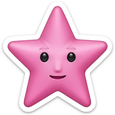 Pink star without a face sticker