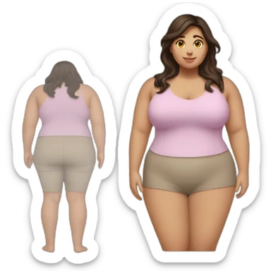 Chubby-Woman-BrunetteHair-Fullbody sticker
