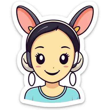 Lady with big ears  sticker