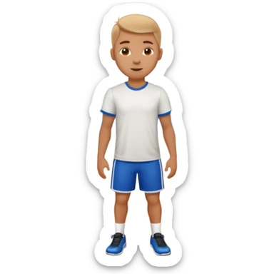 white sportsman in the playground with ball, dressed in t-shirt sticker