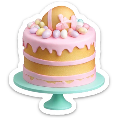 easter light pink cake sticker