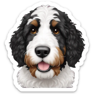 black white f1b bernedoodle slim tall sticker