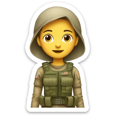 The girl is waiting for the soldier sticker