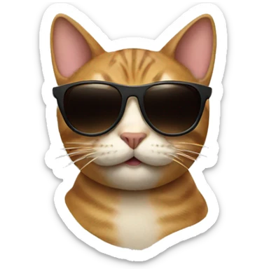 Cat with sunglasses sticker