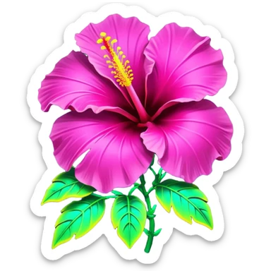 Cyberpunk style, neon colors, Hibiscus flowers  sticker