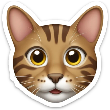 Brown tabby cat being silly sticker