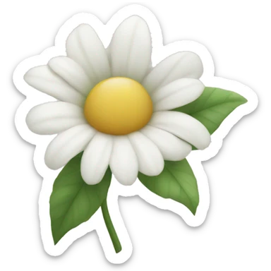 A white flower sticker