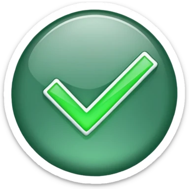 Green check mark with high flick no background sticker
