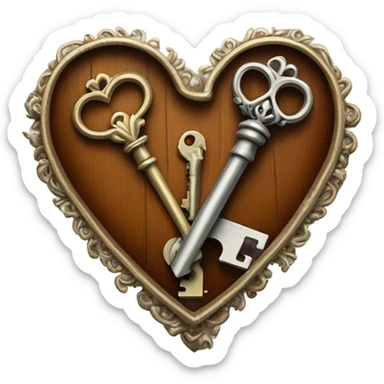 Heart holding keys sticker