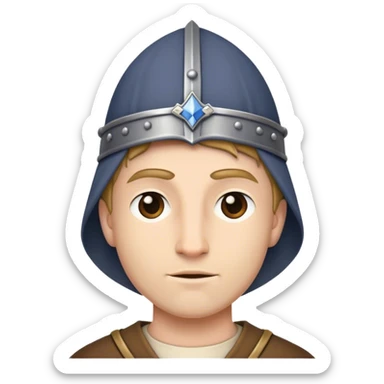 Medieval male town cap with short bill sticker