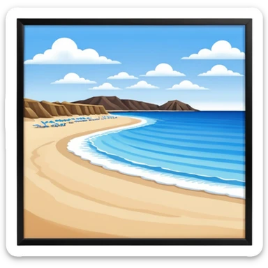 playa paisaje sin que sea un cuadro y que el cielo azul y la arena esten recortada sticker