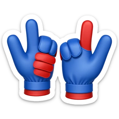 #1 glove thumbs up in blue (#00A3E0) and red (#F9423A)  sticker