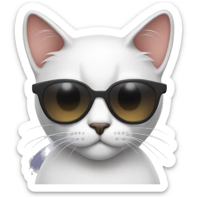 Cat with sunglasses sticker