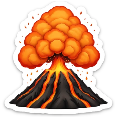 Volcano erupting  sticker