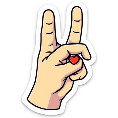korean finger heart gesture sticker