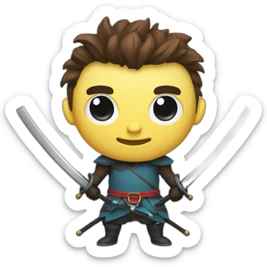 Mister beast avec un katana sticker