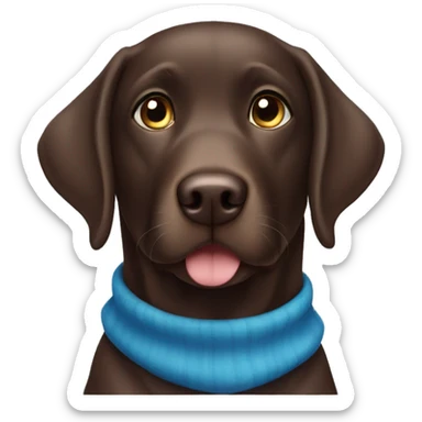 Chocolate labrador named Haru with Blue eyes sticker