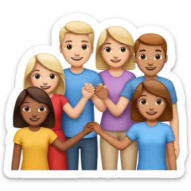 group holding hands sticker