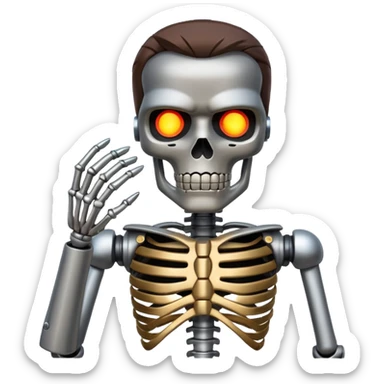 Terminator with metal skeleton sticker