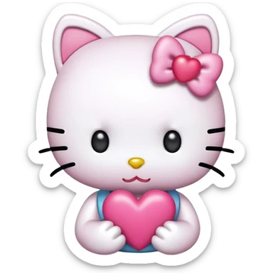 Hello Kitty co ojosde corazón  sticker