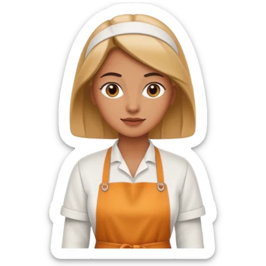 woman wearing an apron sticker