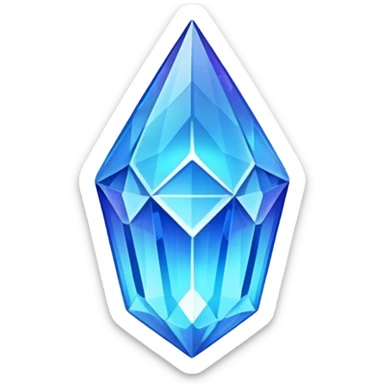 Long blue glowing crystal  sticker