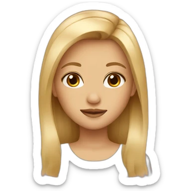 blonde girl with brown eyes sticker