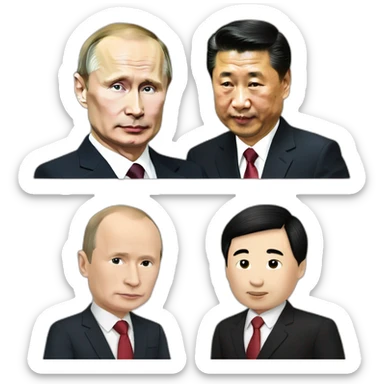 vladimir putin with xi jin ping sticker