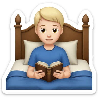adolescente con la bliblia en la cama sticker