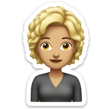 Chica rubia con pelo corto de 40 años sticker