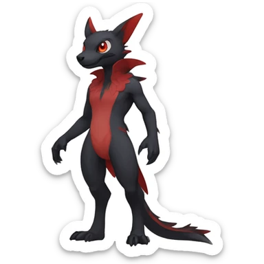 Anthro Cute cool black red nargacuga animal hybrid Fakemon full body sticker