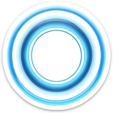 circular blue halo 3d hovering sticker