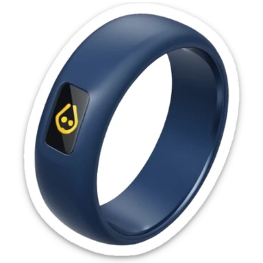 smart tech ring in #232952 (dark blue) color. Plain band with sensors visible inside sticker