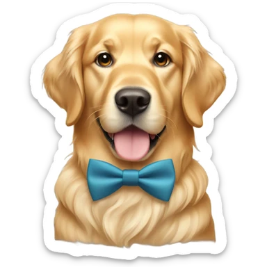 Golden retriever wearing a bow tie  sticker