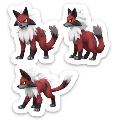  Incineroar Zoroark Lycanroc Fakemon sticker