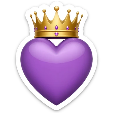 purple heart with a crown sticker