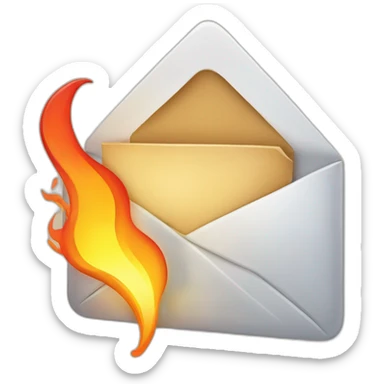 Iphone mail with the notification flaming sticker