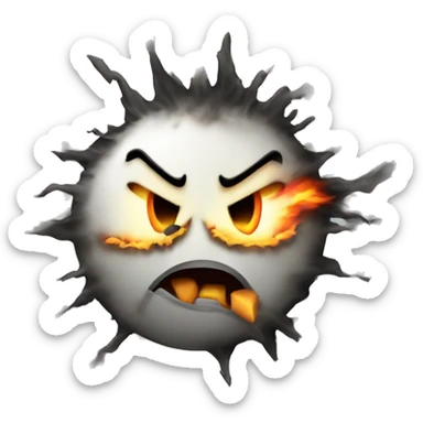 Mad face bomb with burning fuse sticker