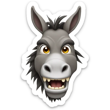 Angry donkey sticker