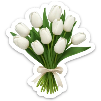Bouquet of white tulips  sticker