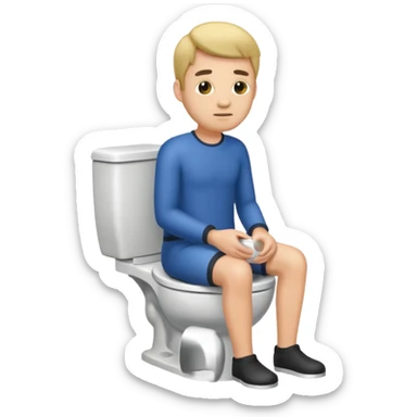 Man sitting on toilet sticker