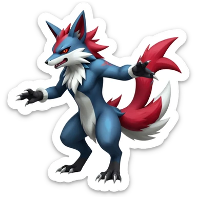 Shiny Epic Badass Zoroark-Zangoose-Zeraora-hybrid (Full body) sticker