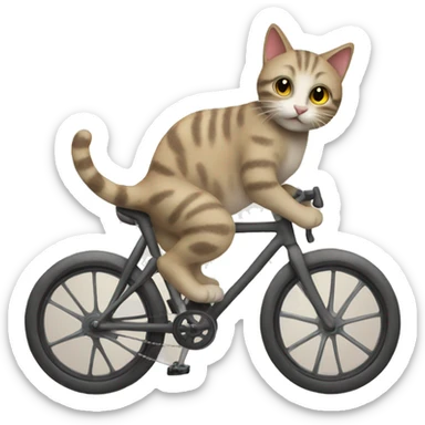 Cycle with cat sticker