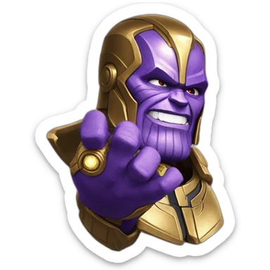 Thanos clacking with infinity gauntlet sticker
