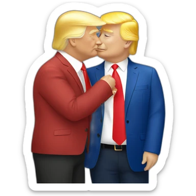 trump-and-putin-kissing,-lgbtq+ friendly, positivity, inclusiveness sticker