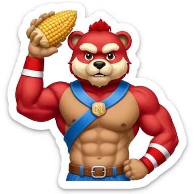 Can you create a emoji of threw Nebraska Cornhusker mascot sitting on top of the UCLA Bruin mascot sticker