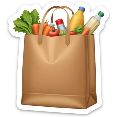 a bag of groceries, no picture on the bag sticker
