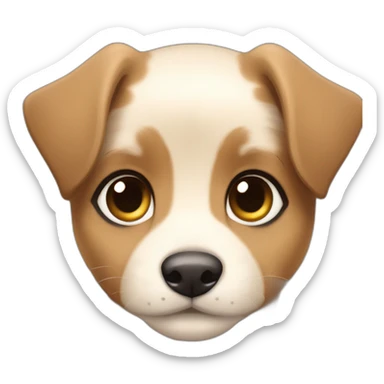 brie shepherd fawn brown and black puppy face long hair sticker