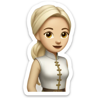 Light femal siamese in french outfit sticker