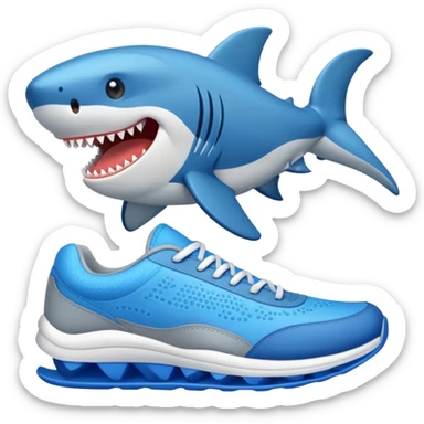 Tiburón con zapatillas azules  sticker